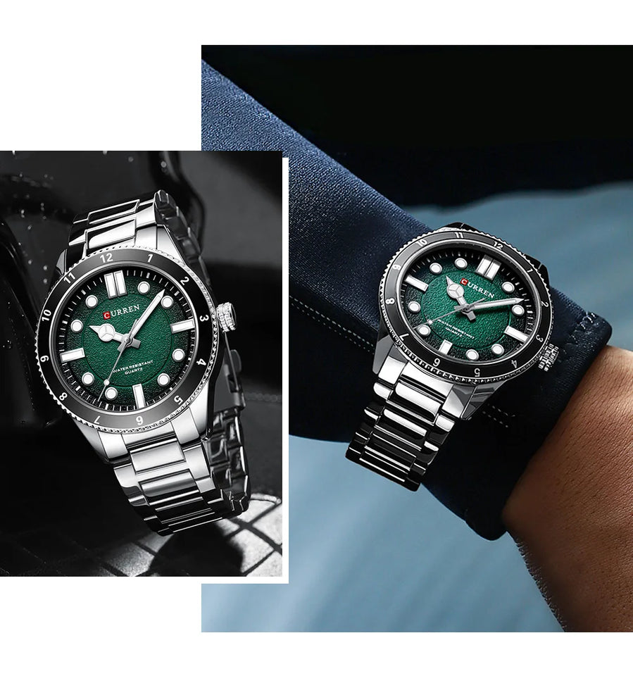CURREN 2025 New Luxury Watch Business Waterproof Male Clock Luminous Stainless Steel Quartz Men Watch reloj hombre