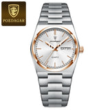 POEDAGAR Original New Woman Watch Stainless Steel Waterproof Luminous Ladies Wristwatch Date Week Elegant Quartz Women's Watches