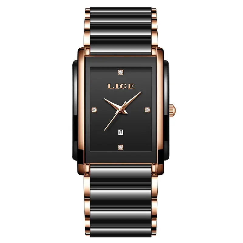 LIGE 2025 Watch Women's Retro Luxury Ladies Watch Fashion Ceramic Strap Waterproof Quartz Watches for Women Bracelet clock reloj Gola Watches