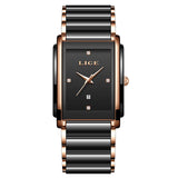 LIGE 2025 Watch Women's Retro Luxury Ladies Watch Fashion Ceramic Strap Waterproof Quartz Watches for Women Bracelet clock reloj