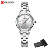 CURREN-Women's Simple Dial Wristwatch, Elegant and Charming Bracelet Quart Watches for Lady, Fashion Brand