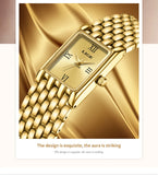 LIGE 2025 New Gold Women's Watch Luxury Quartz Watch Stainless Steel Bracelet Retro Fashion 30M Waterproof Watch for Women reloj