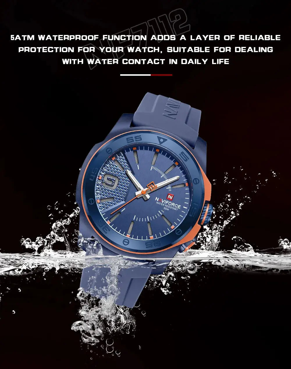 NAVIFORCE Luxury Fashion Quartz Watches for men Silicone Strap Hand Clock 50m Waterproof Japan Movement Man Sports Wristwatches My Store