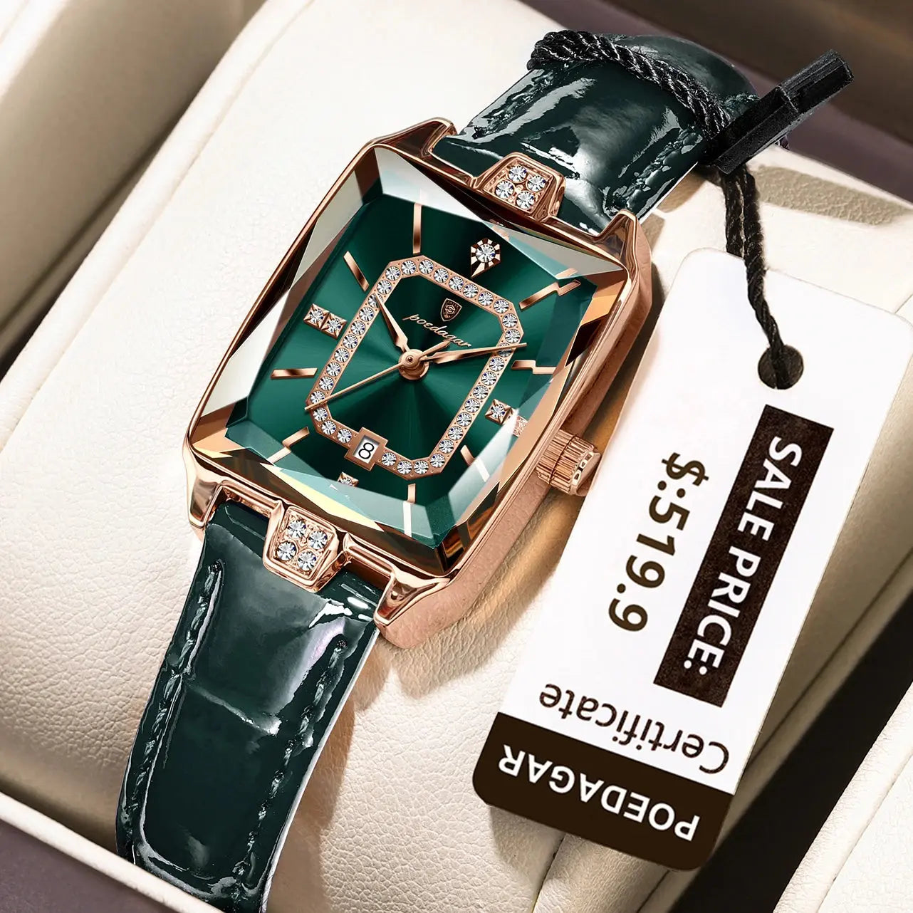 POEDAGAR Luxury High Quality Women Wristwatch Waterproof Date Rectangle Watch For Woman Leather Quartz Women's Watches Reloj+Box My Store