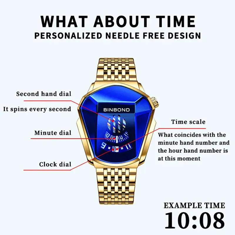UTHAI New Men's Watch Fashion Luxury Creative New Concept Luminous Calendar Waterproof Small Tripod Quartz Watch watches for man Gola Watches