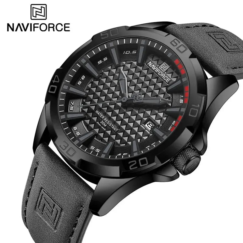 Top Brand NAVIFORCE  Men Quartz Watch Sports Shockproof Waterproof Leather Male Fashion Luxury WristWatch Casual Calendar Clock My Store