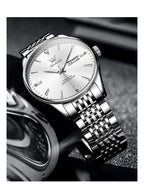 OLEVS 2929 Men Quartz Watch Original Waterproof Business Man Wristwatch Steel Strap Dual Calendar Luminous Fashion Watch For Men Gola Watches