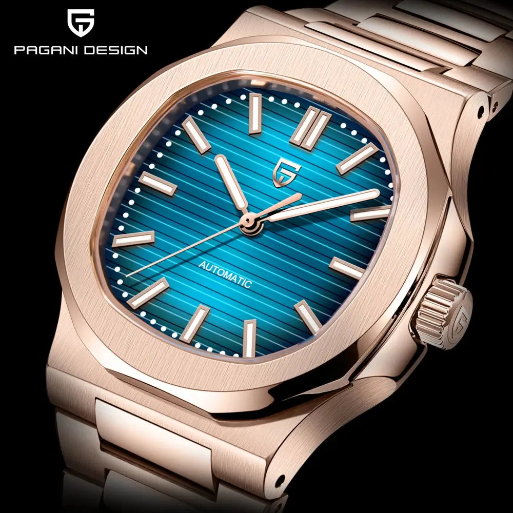 2025 New PAGANI DESIGN Watches Rose Gold Luxury Automatic Mechanical Men's Watch Sapphire Glass Stainless Steel Waterproof Clock Gola Watches