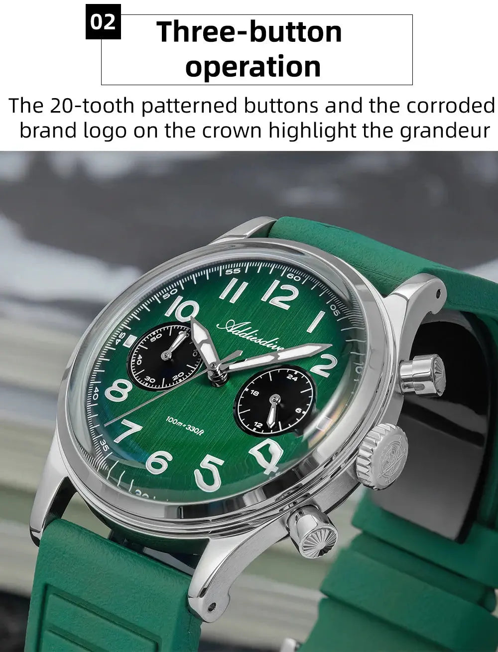 ADDIESDIVE New 2025 Chronograph 38mm Men's Watches VK64 Quartz Wristwatch Luminous Bubble Mirror 10Bar Waterproof Steel Watch Gola Watches