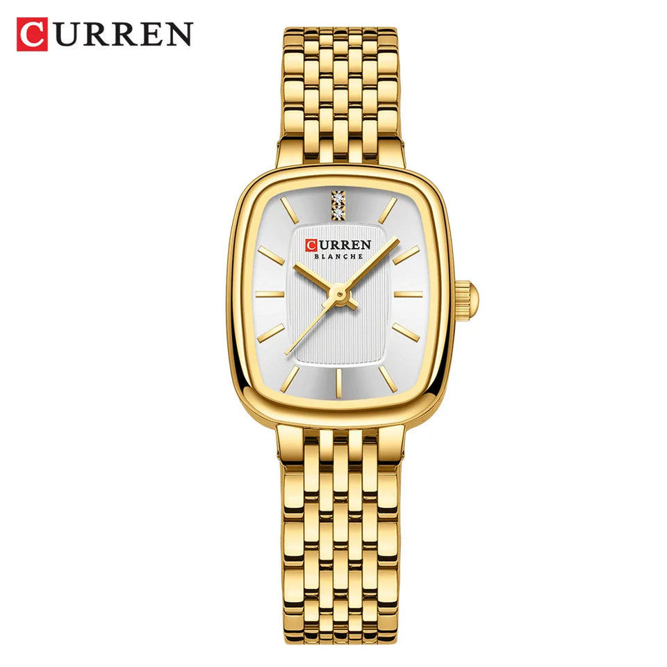CURREN 9093 Fashion Quartz Women's Watch Elegant Square Dial Gold Stainless Steel Strap Casual Waterproof Watch relojes de mujer