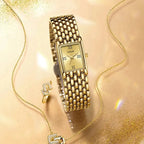 LIGE 2025 New Gold Women's Watch Luxury Quartz Watch Stainless Steel Bracelet Retro Fashion 30M Waterproof Watch for Women reloj Gola Watches