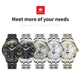 OLEVS 3638 Mens Watch Original Quartz Watch Stainless Steel Waterproof Luminous Large Dial Day Date Watches Luxury Men Box Reloj