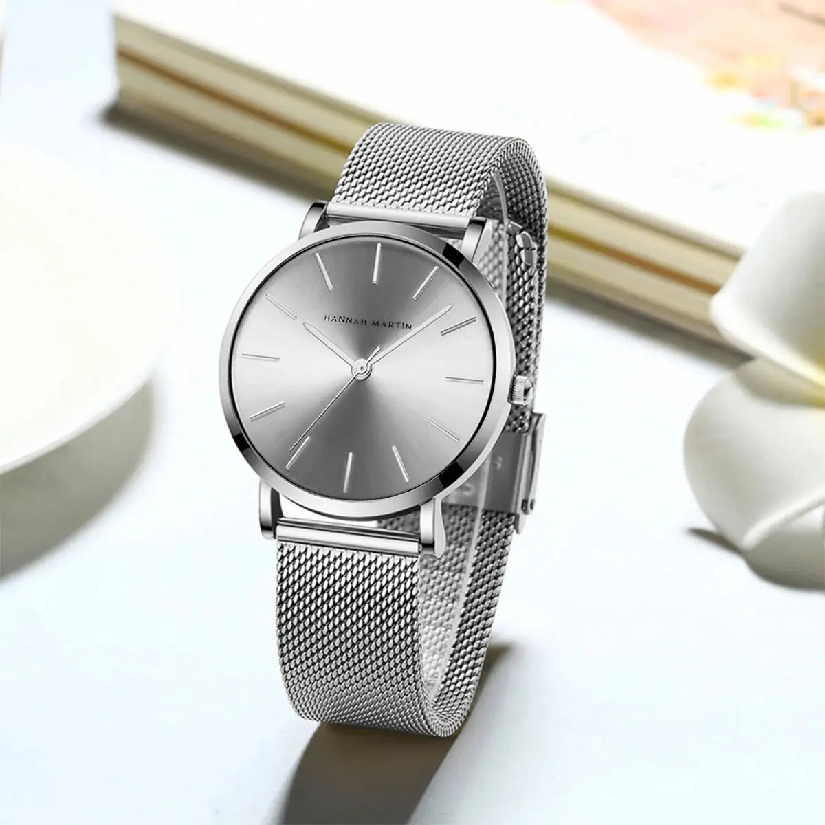 2023 New Women Bracelet Watch 1 Set Japan Quartz Movement Simple Rose Gold Stainless Steel Mesh Student Watches Relogio Feminino Gola Watches