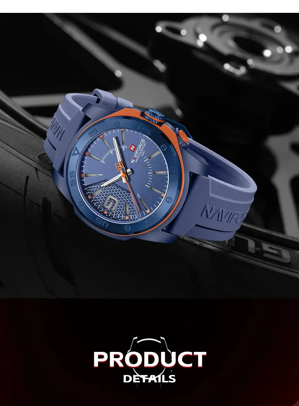 NAVIFORCE Luxury Fashion Quartz Watches for men Silicone Strap Hand Clock 50m Waterproof Japan Movement Man Sports Wristwatches My Store