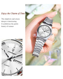 POEDAGAR Original New Woman Watch Stainless Steel Waterproof Luminous Ladies Wristwatch Date Week Elegant Quartz Women's Watches