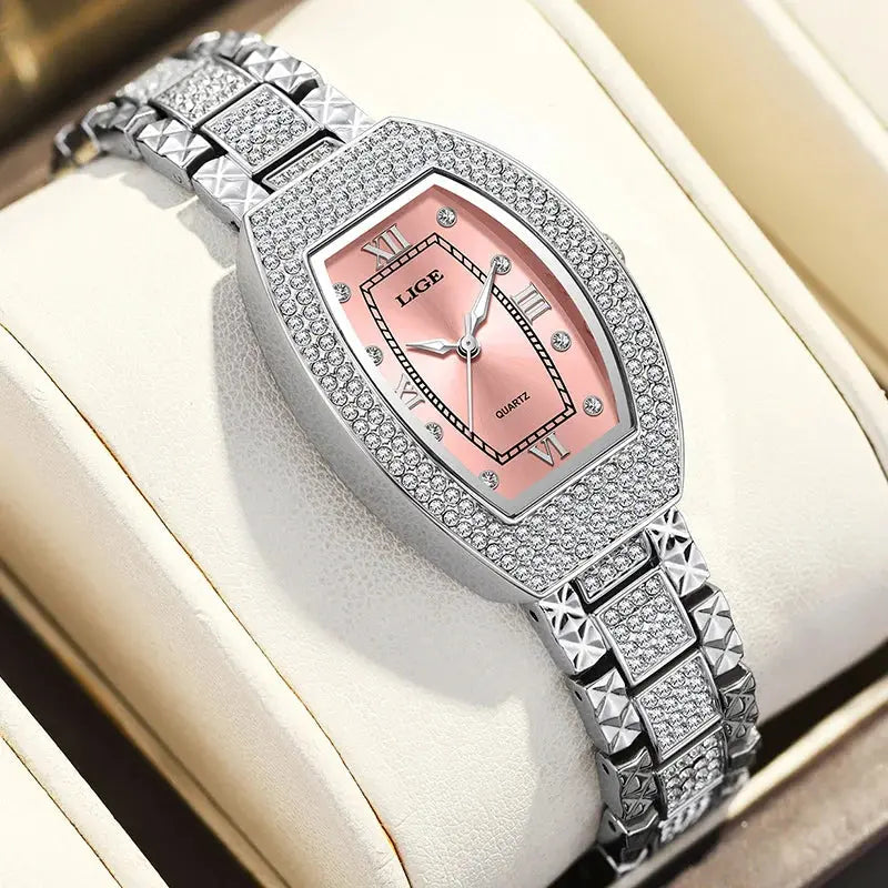 LIGE Fashion Luxury Square Watch For Woman Luminous Waterproof Date Ladies Watch Elegant Women's Quartz Watches Relogio Feminino Gola Watches