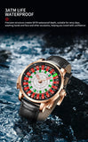 PINDU New Watches European Button Roulette Fun Game Sapphire Glass NH35A Mechanical Watch Diamond Dial Leather Men's Watch P6628