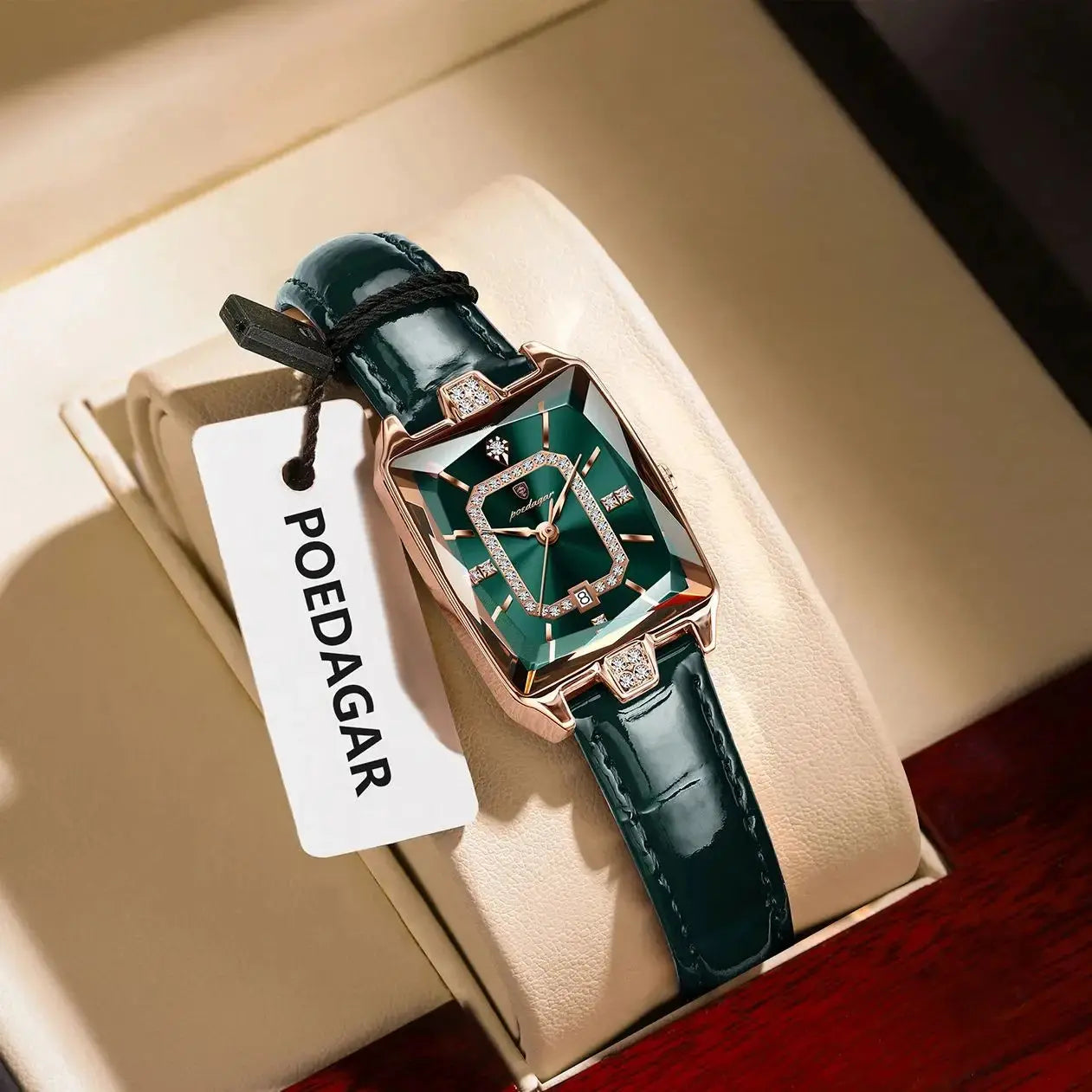 POEDAGAR Rectangle Luxury Women's Watches Waterproof Date Leather Woman Watch Elegant Fashion Quartz Women Wristwatch Reloj Gift My Store