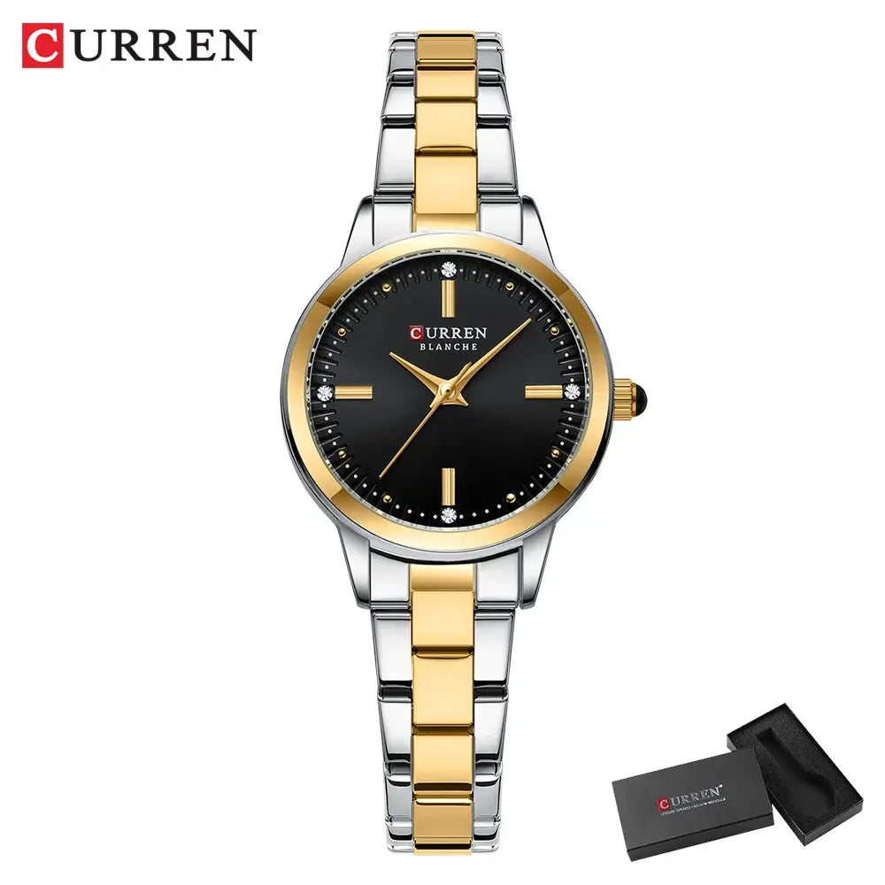 CURREN-Women's Simple Dial Wristwatch, Elegant and Charming Bracelet Quart Watches for Lady, Fashion Brand My Store