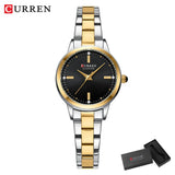 CURREN-Women's Simple Dial Wristwatch, Elegant and Charming Bracelet Quart Watches for Lady, Fashion Brand