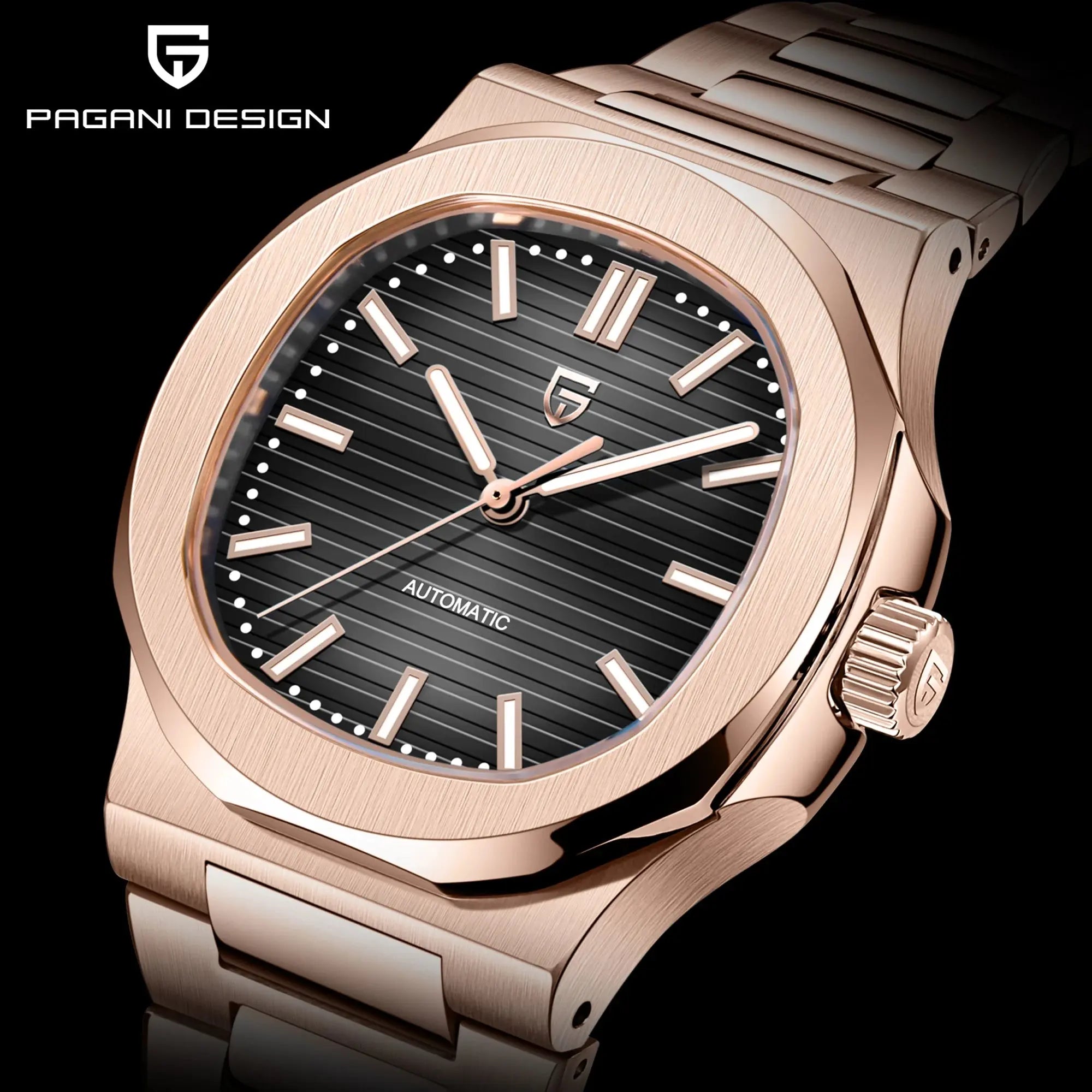2025 New PAGANI DESIGN Watches Rose Gold Luxury Automatic Mechanical Men's Watch Sapphire Glass Stainless Steel Waterproof Clock Gola Watches