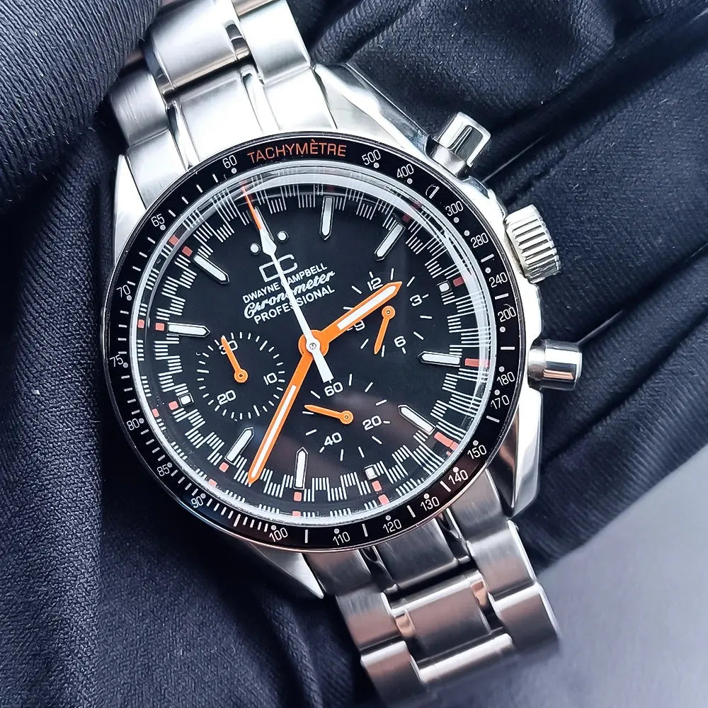 Japanese Quartz Watch Vk63 Men's Business Watch Panda Dial VK63 Movement Chronograph Electronic Multi-Function No Sapphire Glass Gola Watches