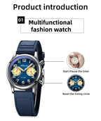 ADDIESDIVE New 2025 Chronograph 38mm Men's Watches VK64 Quartz Wristwatch Luminous Bubble Mirror 10Bar Waterproof Steel Watch Gola Watches