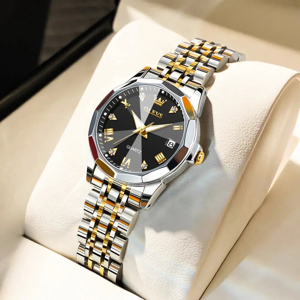 OLEVS Elegant Fashion Women's Watches Luxury Brand Original Quartz Watch for Ladies Waterproof Stainless Steel Luminous Date Gola Watches