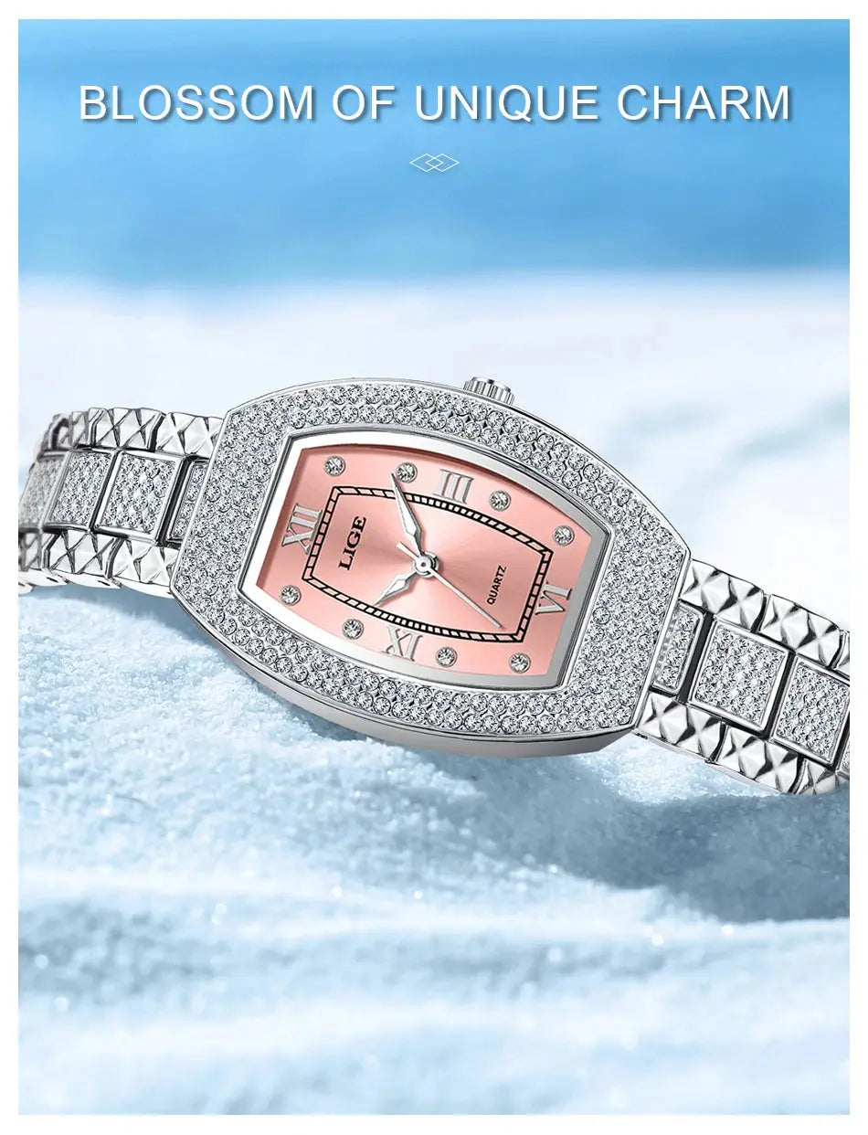 LIGE Fashion Luxury Square Watch For Woman Luminous Waterproof Date Ladies Watch Elegant Women's Quartz Watches Relogio Feminino Gola Watches