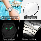 POEDAGAR Original New Woman Watch Stainless Steel Waterproof Luminous Ladies Wristwatch Date Week Elegant Quartz Women's Watches