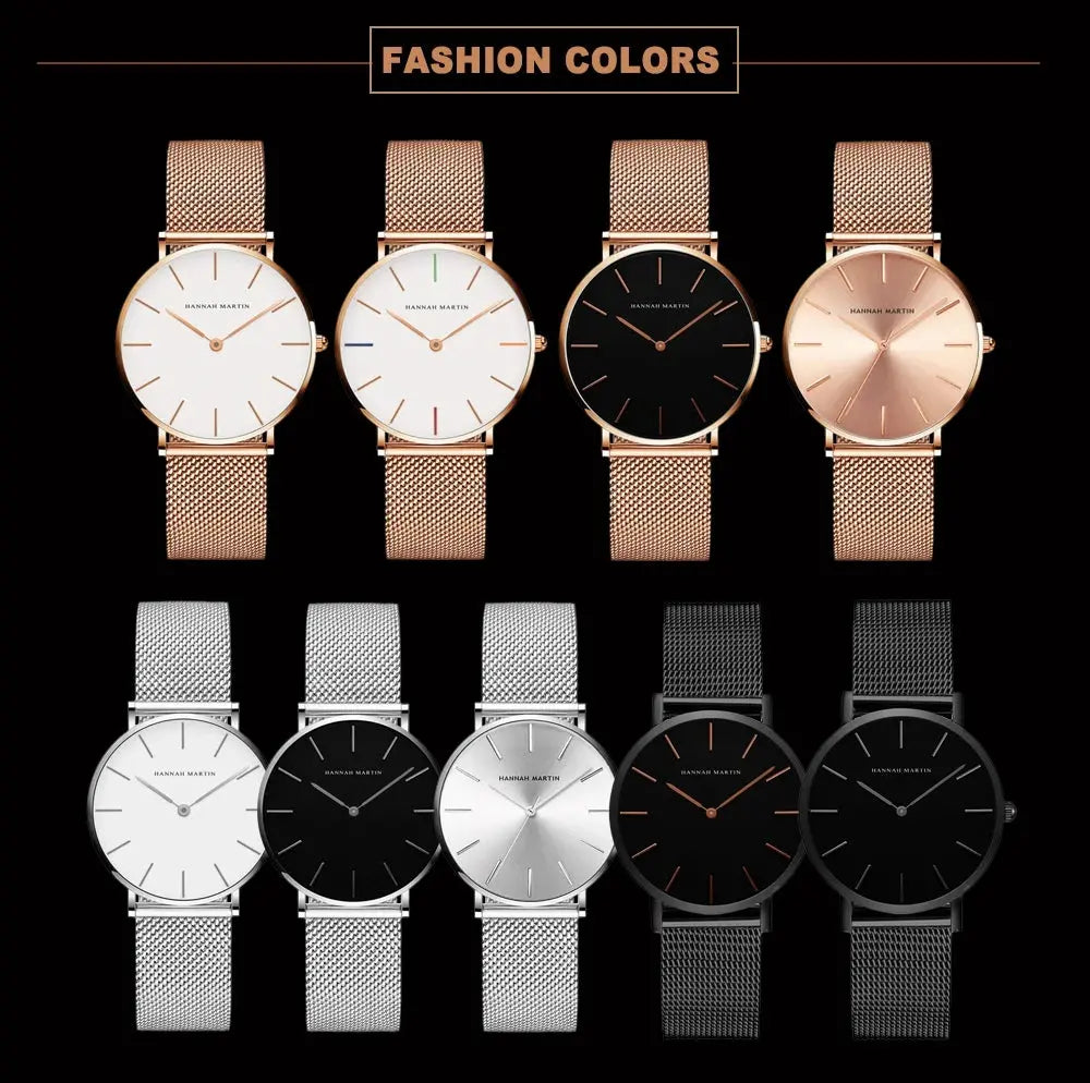 2023 New Women Bracelet Watch 1 Set Japan Quartz Movement Simple Rose Gold Stainless Steel Mesh Student Watches Relogio Feminino Gola Watches