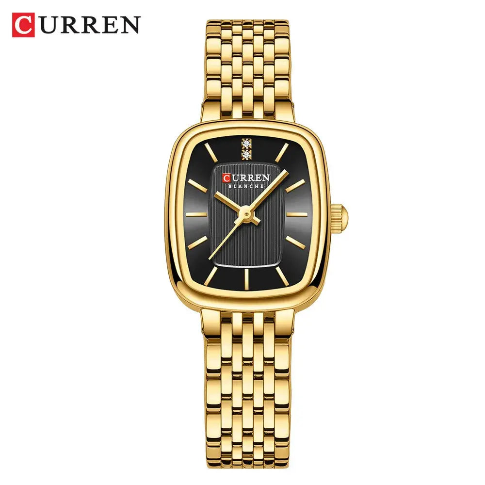 CURREN 9093 Fashion Quartz Women's Watch Elegant Square Dial Gold Stainless Steel Strap Casual Waterproof Watch relojes de mujer Gola Watches