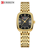 CURREN 9093 Fashion Quartz Women's Watch Elegant Square Dial Gold Stainless Steel Strap Casual Waterproof Watch relojes de mujer