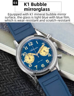 ADDIESDIVE New 2025 Chronograph 38mm Men's Watches VK64 Quartz Wristwatch Luminous Bubble Mirror 10Bar Waterproof Steel Watch Gola Watches