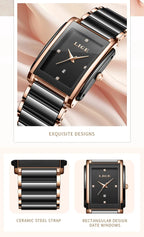 LIGE 2025 Watch Women's Retro Luxury Ladies Watch Fashion Ceramic Strap Waterproof Quartz Watches for Women Bracelet clock reloj Gola Watches