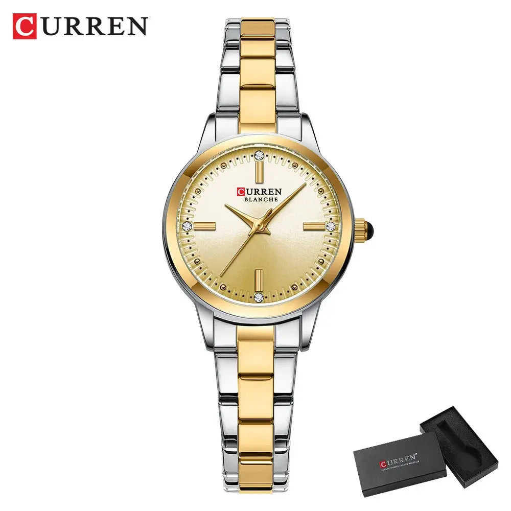 CURREN-Women's Simple Dial Wristwatch, Elegant and Charming Bracelet Quart Watches for Lady, Fashion Brand My Store