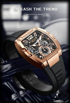 LIGE Sports Man Watch Tonnea Hollow Design Quartz Men Wristwatches Chronograph Waterproof Luminous Silicone Strap Watches Male My Store