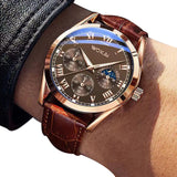 Fashion Men Luxury Watches Mens Business PU Leather Quartz Watch Gifts For Male Calendar Wristwatch Relogio Masculino