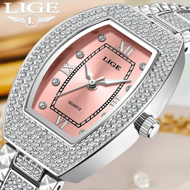LIGE Fashion Luxury Square Watch For Woman Luminous Waterproof Date Ladies Watch Elegant Women's Quartz Watches Relogio Feminino Gola Watches