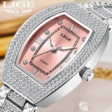 LIGE Fashion Luxury Square Watch For Woman Luminous Waterproof Date Ladies Watch Elegant Women's Quartz Watches Relogio Feminino