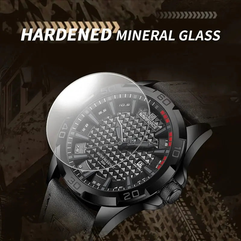 Top Brand NAVIFORCE  Men Quartz Watch Sports Shockproof Waterproof Leather Male Fashion Luxury WristWatch Casual Calendar Clock My Store