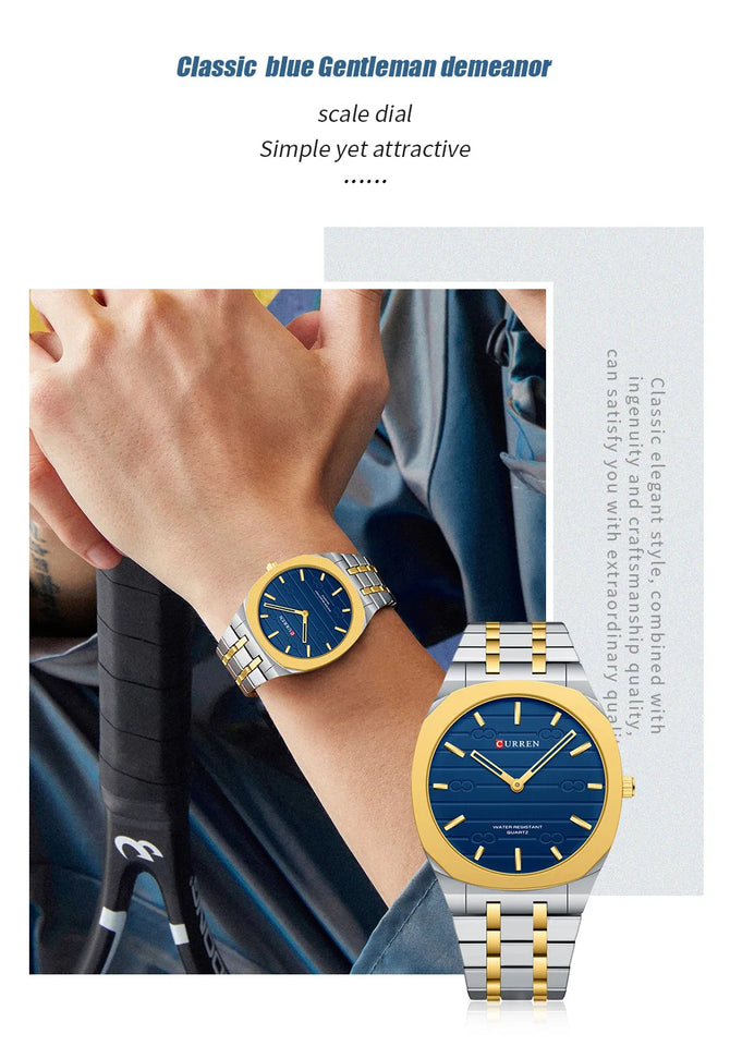 CURREN Fashion Brand Thin Quartz Watch Simple  Personalized Colors Wristwatches Waterproof 38 mm Dial