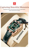 POEDAGAR Rectangle Luxury Women's Watches Waterproof Date Leather Woman Watch Elegant Fashion Quartz Women Wristwatch Reloj Gift