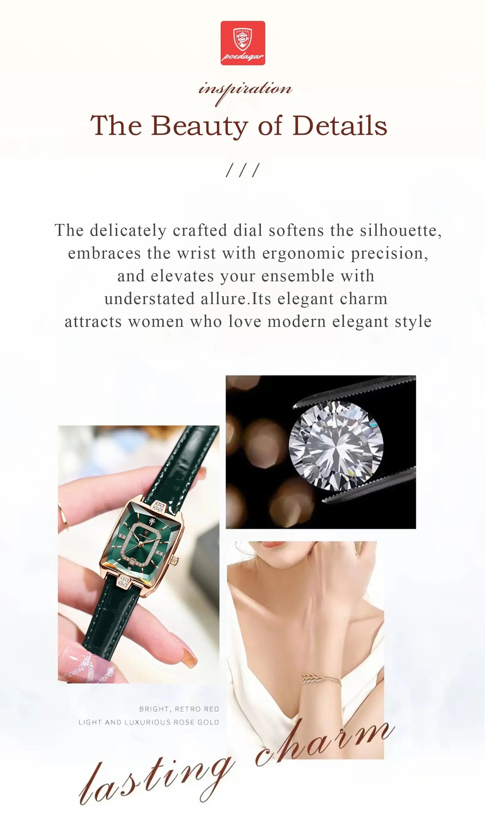 POEDAGAR Rectangle Luxury Women's Watches Waterproof Date Leather Woman Watch Elegant Fashion Quartz Women Wristwatch Reloj Gift My Store