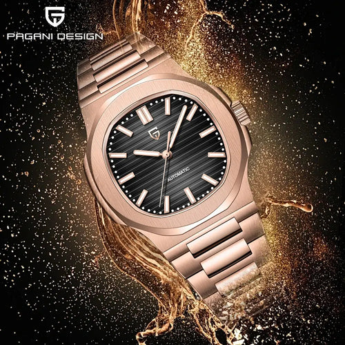 2025 New PAGANI DESIGN Watches Rose Gold Luxury Automatic Mechanical Men's Watch Sapphire Glass Stainless Steel Waterproof Clock Gola Watches