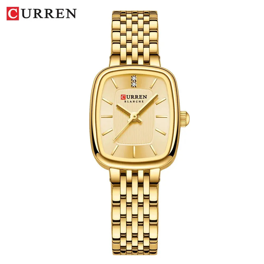 CURREN 9093 Fashion Quartz Women's Watch Elegant Square Dial Gold Stainless Steel Strap Casual Waterproof Watch relojes de mujer Gola Watches