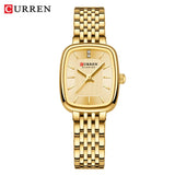 CURREN 9093 Fashion Quartz Women's Watch Elegant Square Dial Gold Stainless Steel Strap Casual Waterproof Watch relojes de mujer