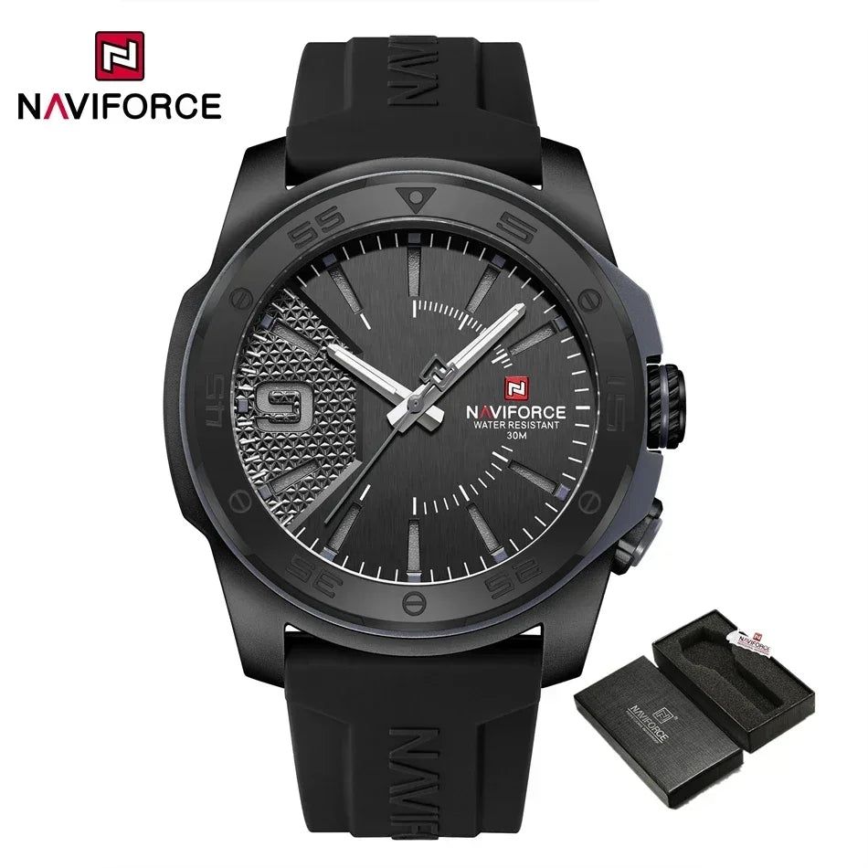 NAVIFORCE Luxury Fashion Quartz Watches for men Silicone Strap Hand Clock 50m Waterproof Japan Movement Man Sports Wristwatches