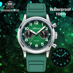 ADDIESDIVE New 2025 Chronograph 38mm Men's Watches VK64 Quartz Wristwatch Luminous Bubble Mirror 10Bar Waterproof Steel Watch Gola Watches