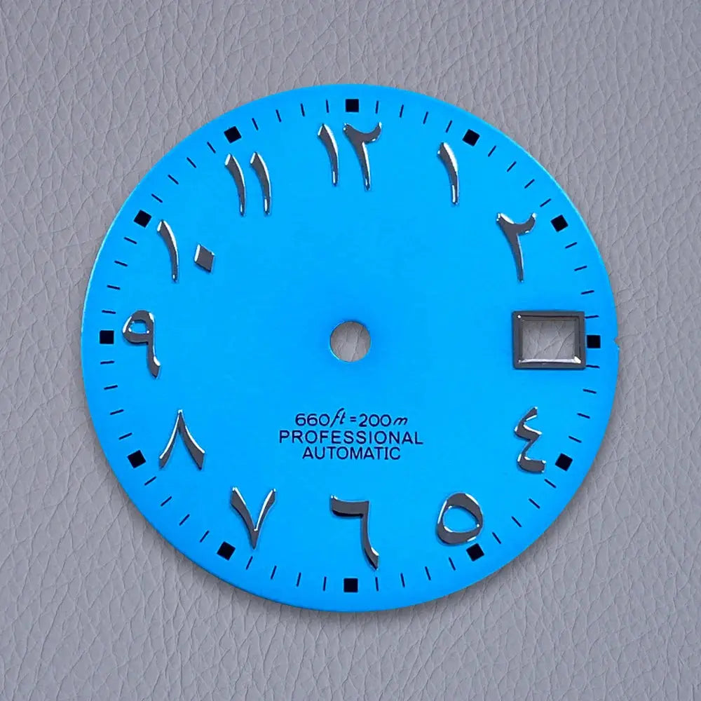 28.5mm S Logo Silver Nail Arabic Sunburst Dial Fit NH35/NH36/7S/4R Movement Dial Watch Modification Accessories Gola Watches